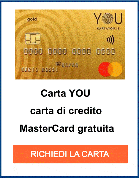 Carta YOU MasterCard carte di credito gratuite